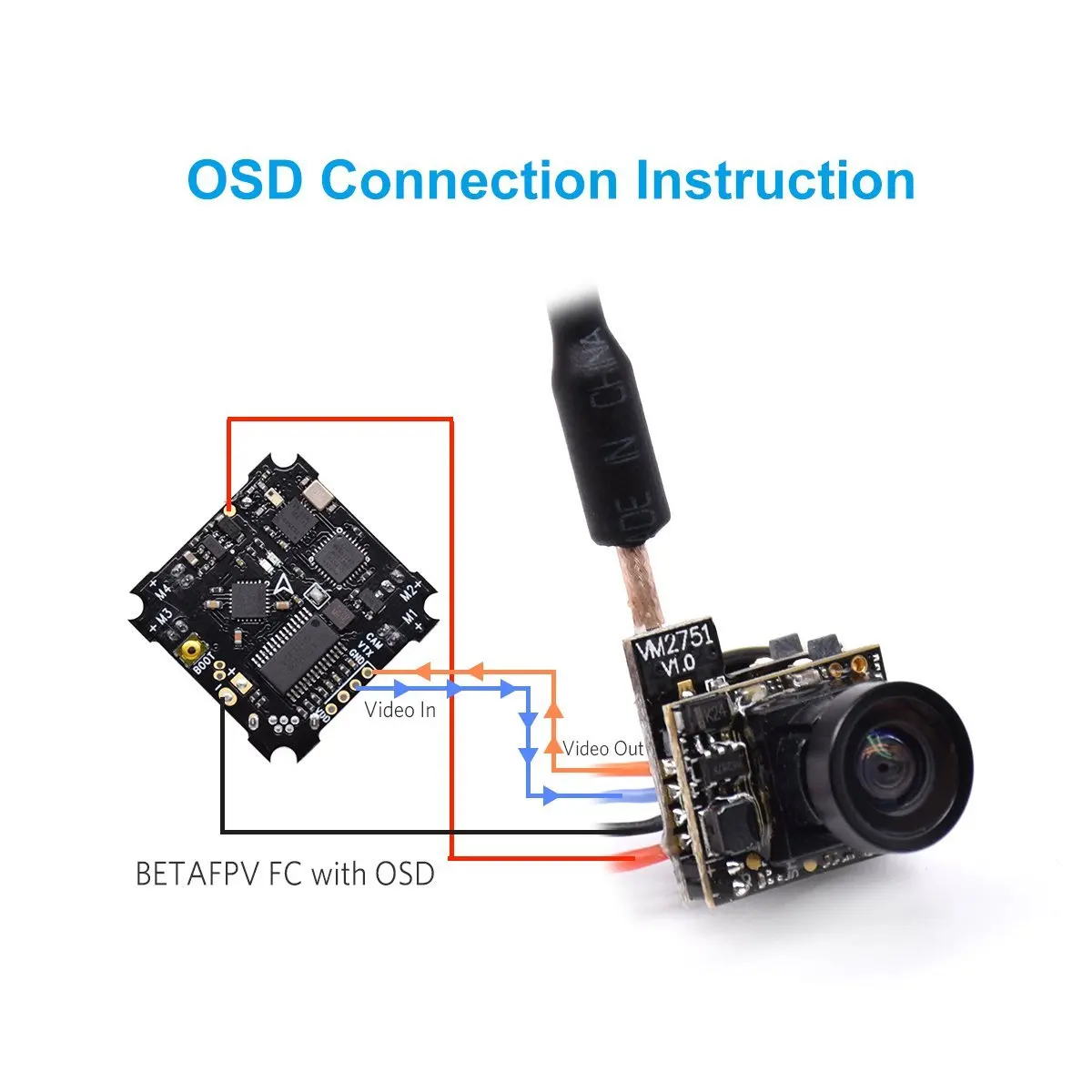 BETAFPV H02 FPV AIO камера 5,8G 40CH 25mW передатчик интегрированная OSD супер мини камера