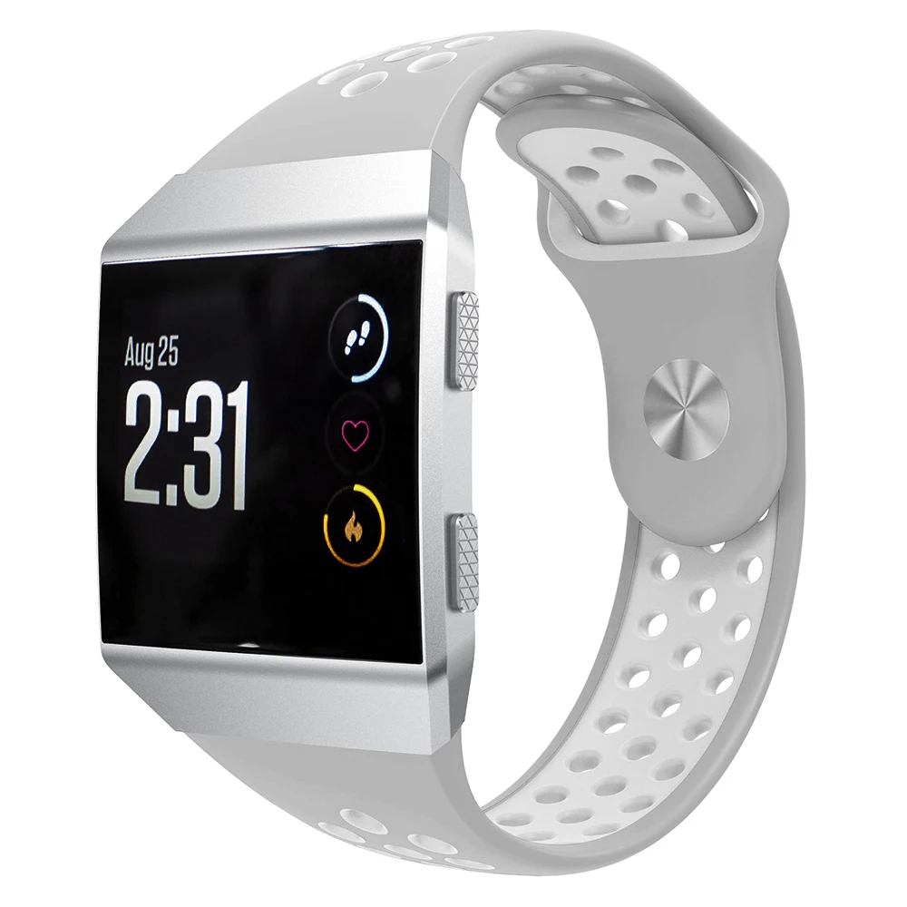 Легкие вентилируемые силиконовые спортивные часы Браслет для Fitbit Ionic Смарт часы Регулируемый сменный Браслет аксессуар