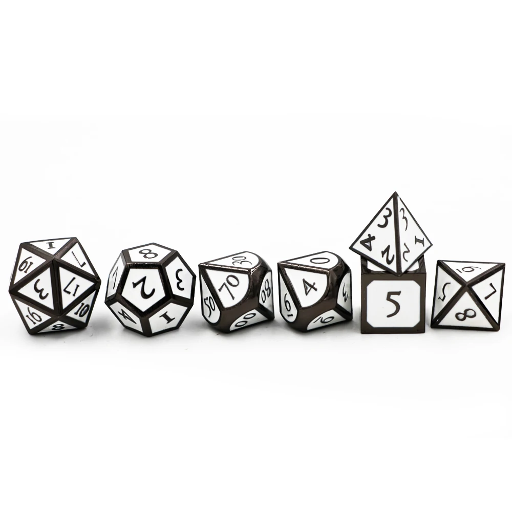 IMDG 7 шт./компл. креативные RPG игровые кубики многогранные металлические DND новые