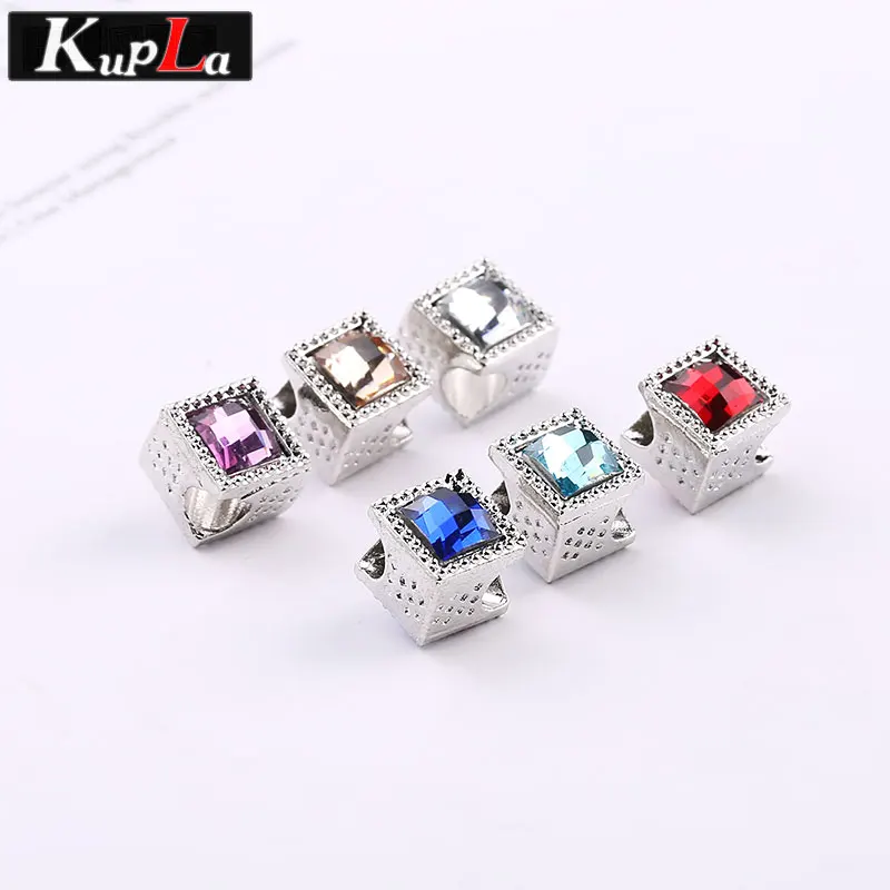Цветные акриловые Квадратные бусины Kupla для Pandora Подвески DIY модные аксессуары