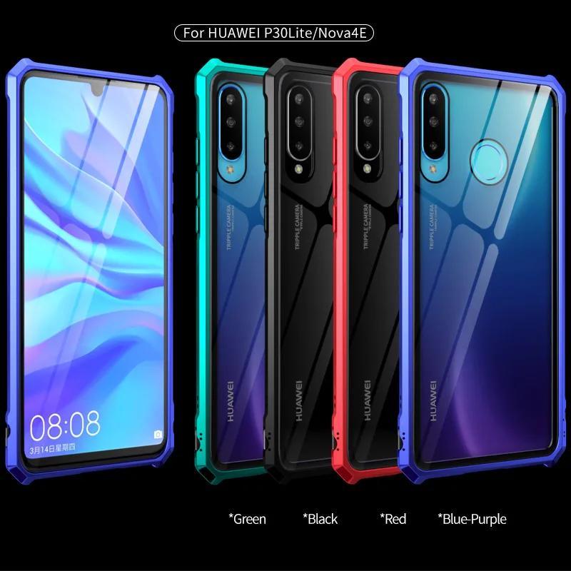 Роскошный металлический защитный чехол для huawei P30 Pro Lite P30Pro P30Lite стеклянная задняя крышка huawei P30 Pro Чехол алюминиевый бампер P 30