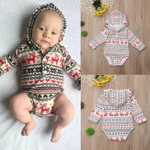 Осень 2018 боди с длинным рукавом для новорожденных мальчиков и девочек капюшоном