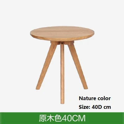 nature 40Dx40H cm Небольшой круглый стол журнальный столик сочетание твердой древесины Круглый минималистичный столик для гостиной журнальный столик - Цвет: nature 40Dx40H cm
