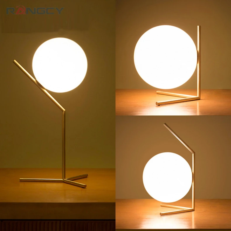 

Modern Glass Table Lamps Nordic Simple Bedroom Bedside Reading Desk Lamp Home Decoration LED Table Lights E27 Lamparas Lighting