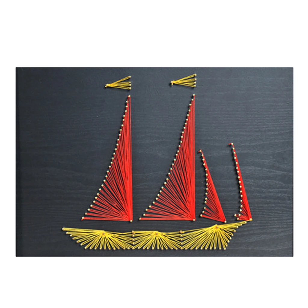 30x40 см Pin String Art Sailboat DIY домашнее украшение Набор для творчества для взрослых детей искусство и ремесло