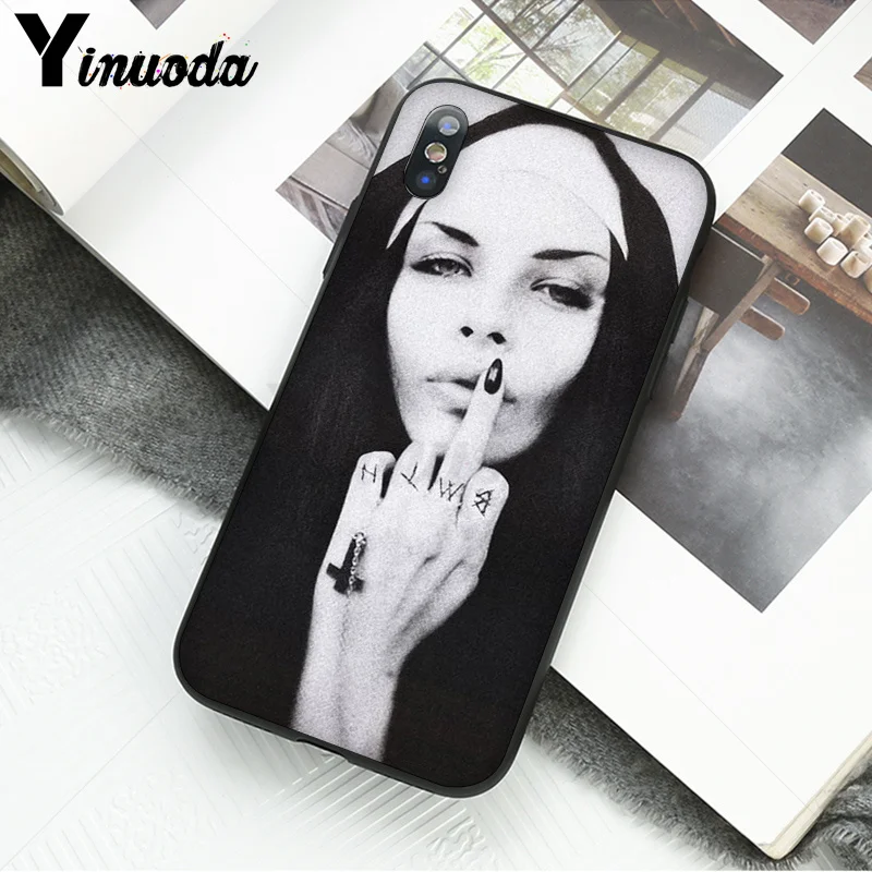 Yinuoda Sister nun TPU Мягкий силиконовый черный чехол для телефона для Apple iPhone 8 7 6 6S Plus X XS MAX 5 5S SE XR Чехол для мобильного телефона