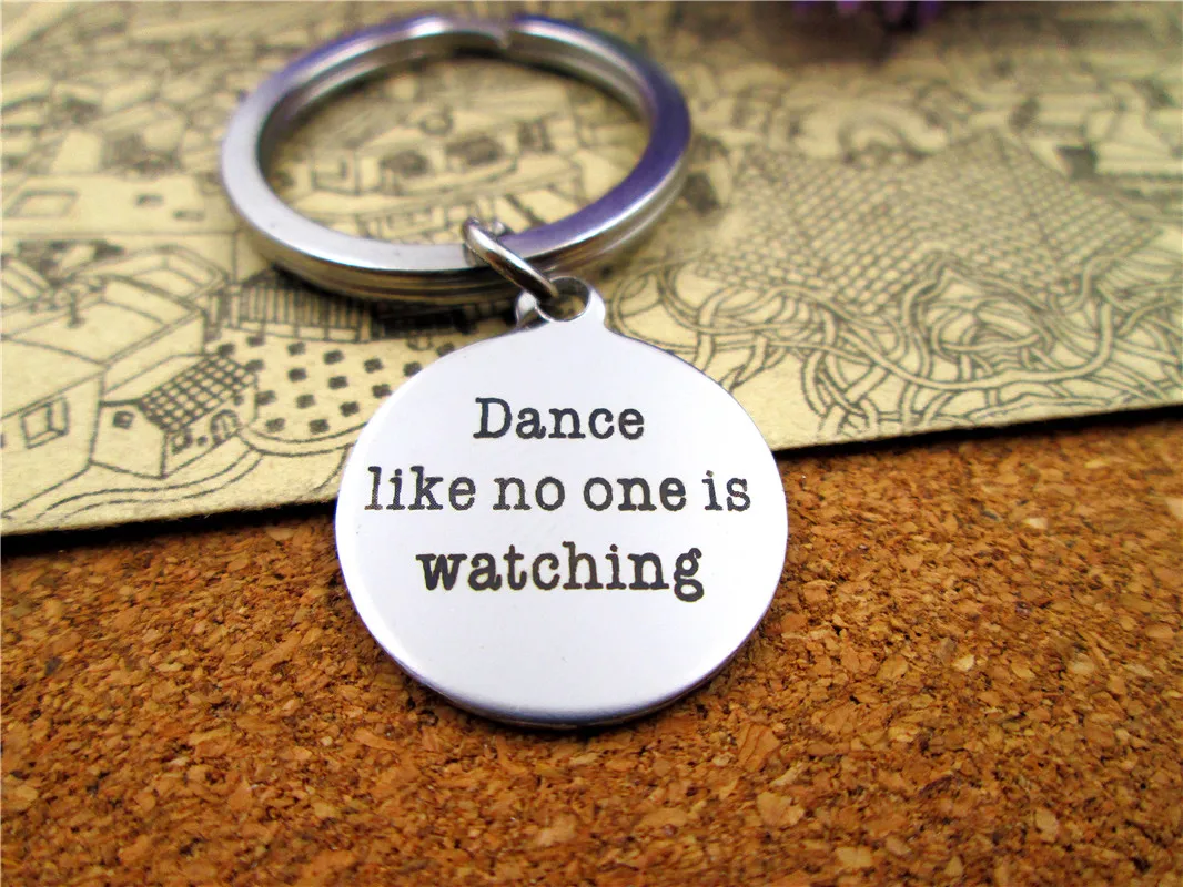 3 шт./лот 28 мм брелок из нержавеющей стали с 20 кольцом &quotdance like no one is Watches&quot |