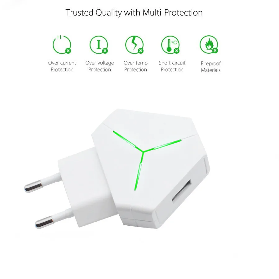 YUSEE LED Display 2 USB Phone Charger EU/US Plug The Max 2.1A Smart Fast Charging Mobile Wall for iPhone iPad Samsung | Мобильные