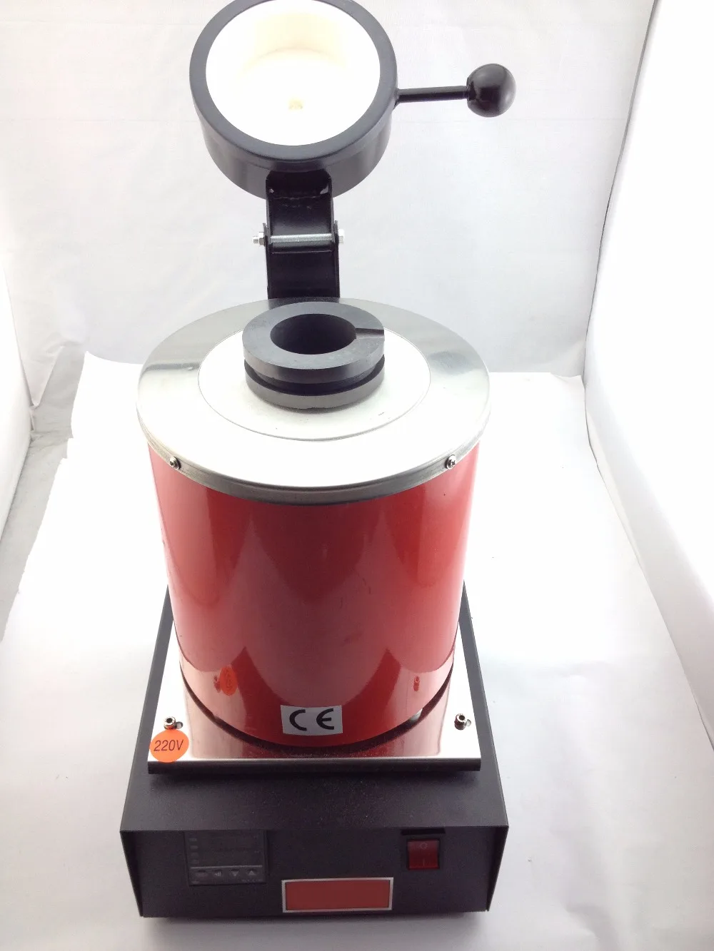 Высокотемпературная маленькая плавильная печь для золота с графитовым тиглем 220