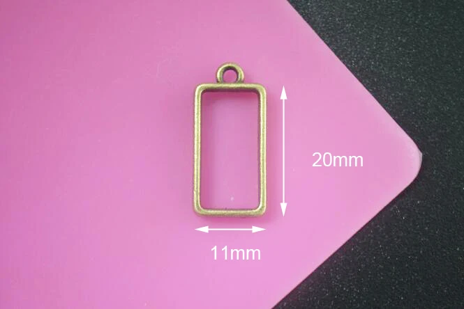 Rectangle bronze 5 шт. геометрические полые прессованные цветы смолы пустые рамки Подвески Ювелирные изделия Поиск изготовления ручной работы ремесло плавающий медальон прямоугольник - Цвет: Rectangle bronze