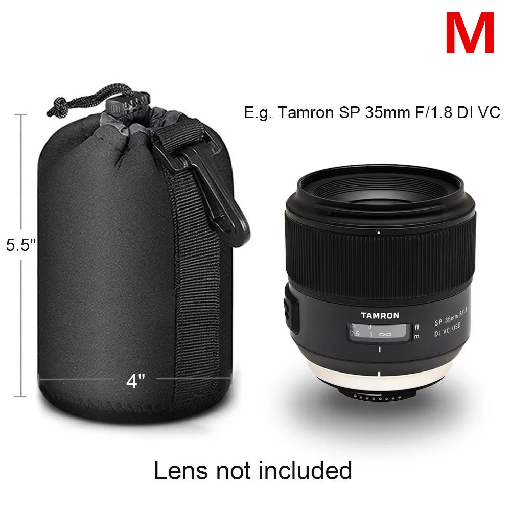 Мягкий неопреновый защитный чехол для объектива камеры S M L XL Matin Canon Nikon Sony высокое