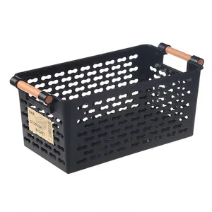 Пластиковая настольная корзина для хранения, прямоугольная портативная коробка для ванной, корзина для ванной, кухонные многоцелевые корзины для мусора