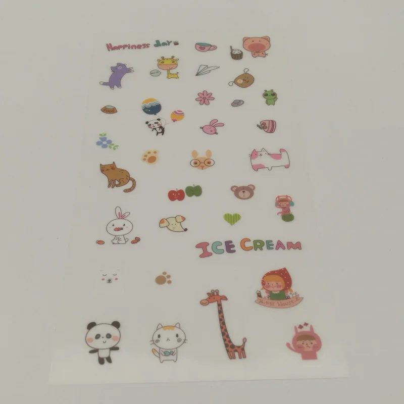 

6pcs Cartoon animal transparent sticker Organizer Calendar Diary Book Planner Scrapbook Decoration Diary Sticker papeleria