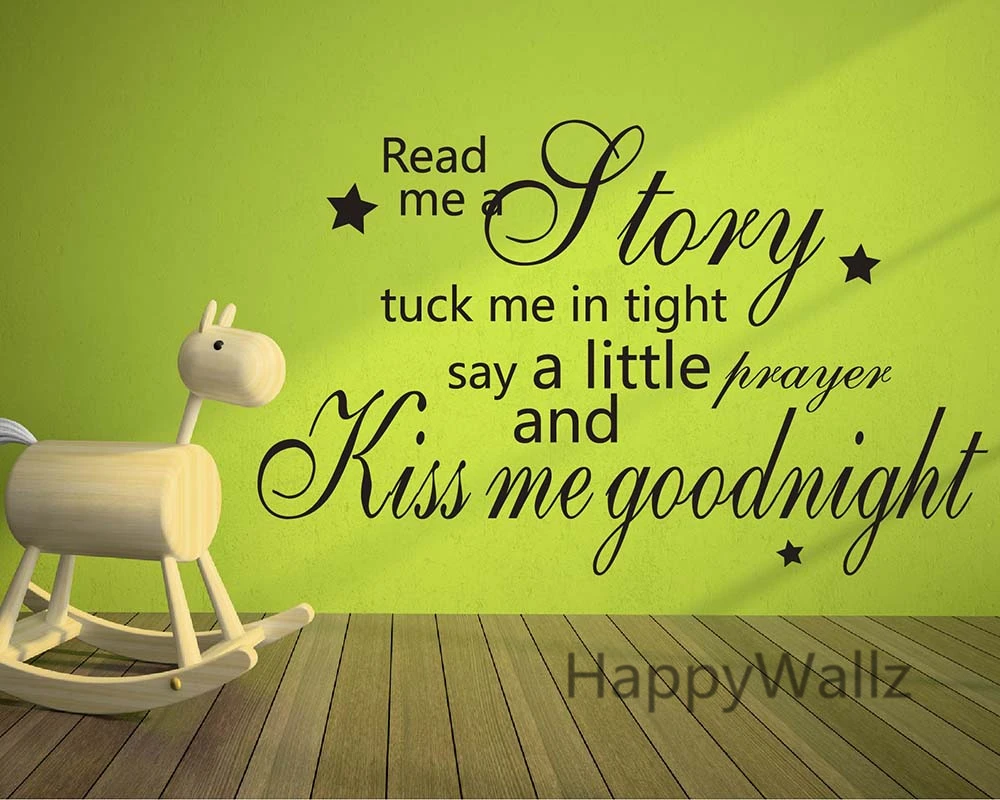 Наклейка на стену с цитатами Kiss Me Good night Детская для детской комнаты поцелуй меня