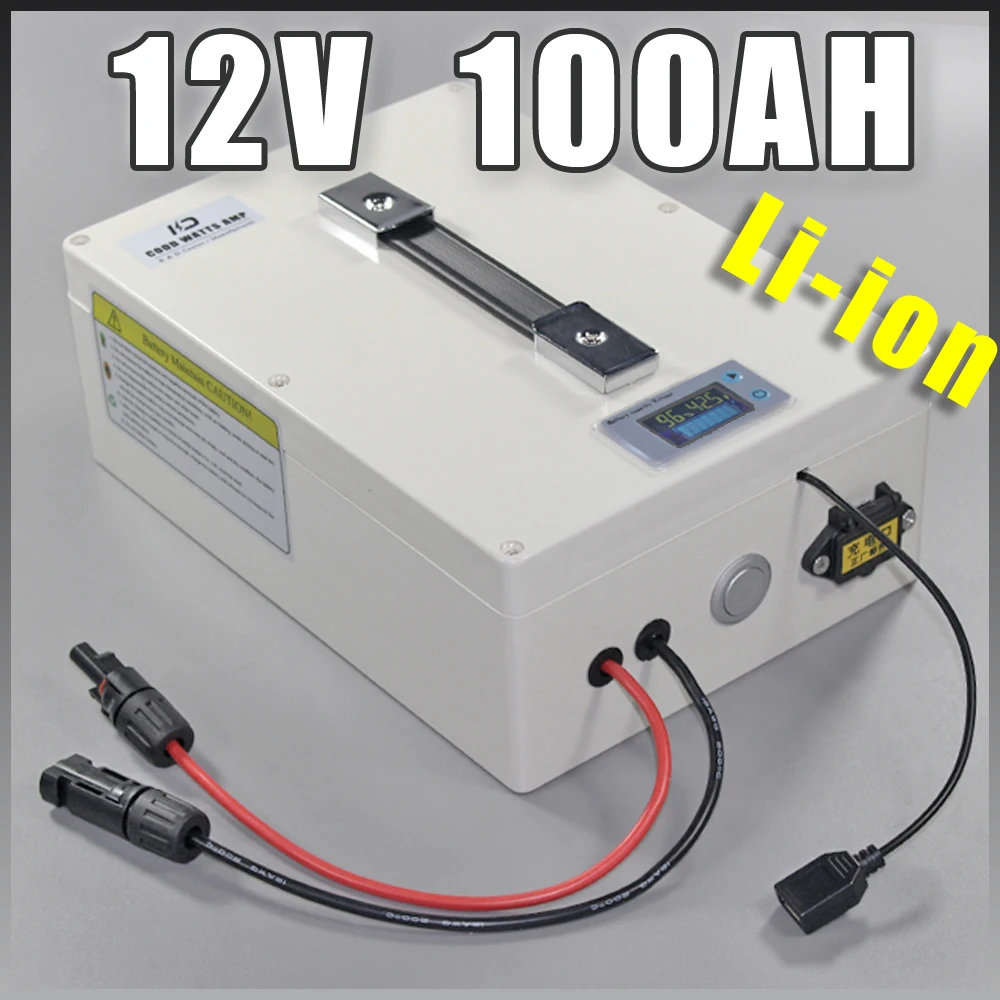 12V Solar energy storag lithium ion Battery 12.6V 100Ah Protable battery waterproof plug | Спорт и развлечения