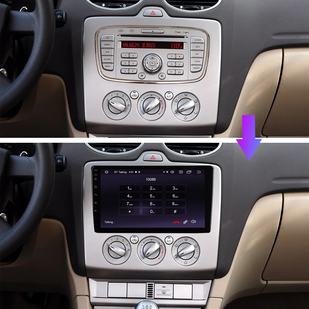 EKIY 9 ''/10,1'' ips Android 9,0 Универсальный 2 Din gps Navi автомобильный Радио мультимедийный плеер BT 4G Wifi авто стерео аудио видео плеер