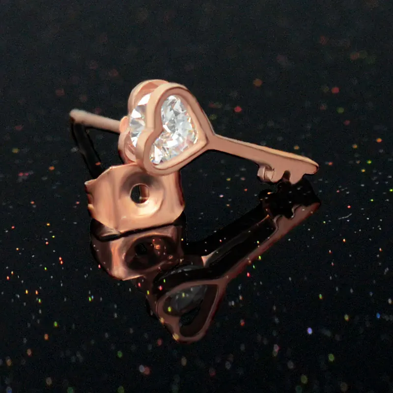 Женские серьги гвоздики из нержавеющей стали с кристаллами|designer studs|crystal studrose gold