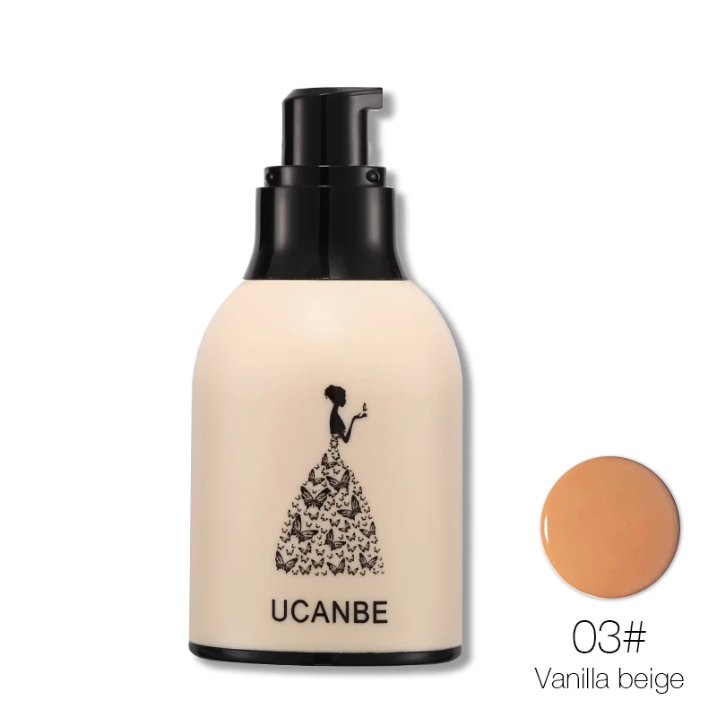 1 шт. UCANBE стойкая Жидкая основа+ силиконовый спонж набор для макияжа BB крем водонепроницаемый полный охват консилер основа праймер