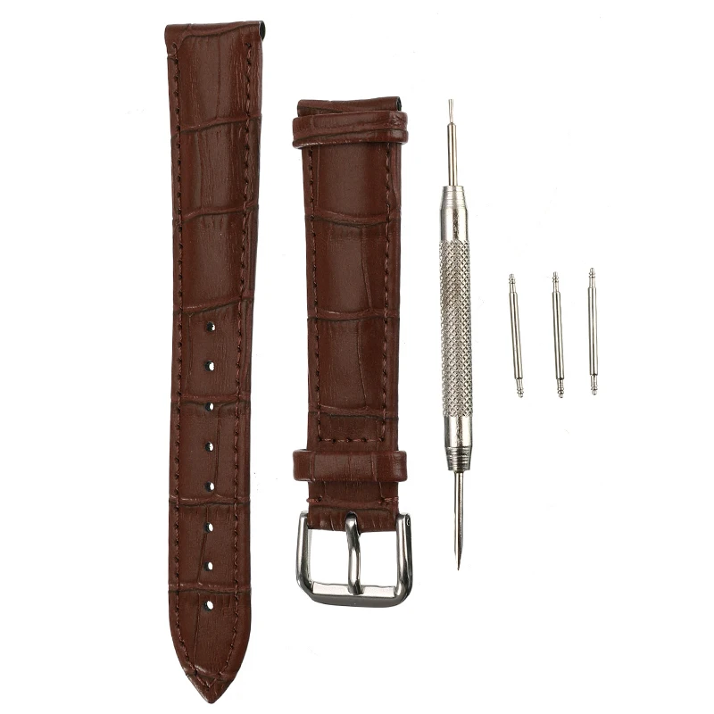 Ремешок для часов из натуральной кожи коричневый светильник 14 16 18 20 мм|Ремешки