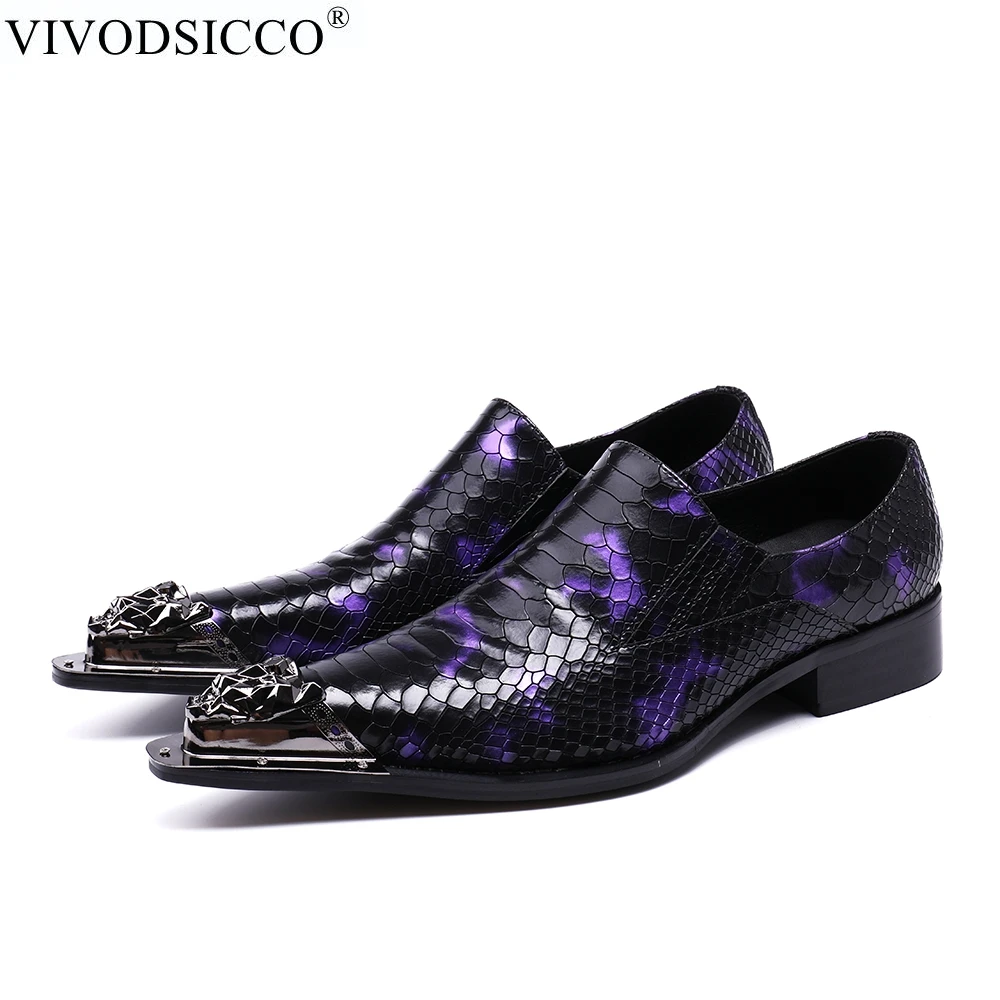 

VIVODSICCO New Business Office Men Dress Shoes Man Genuine Leather Shoes Wedding Shoes Social Sapato Male Oxfords Flats Shoes