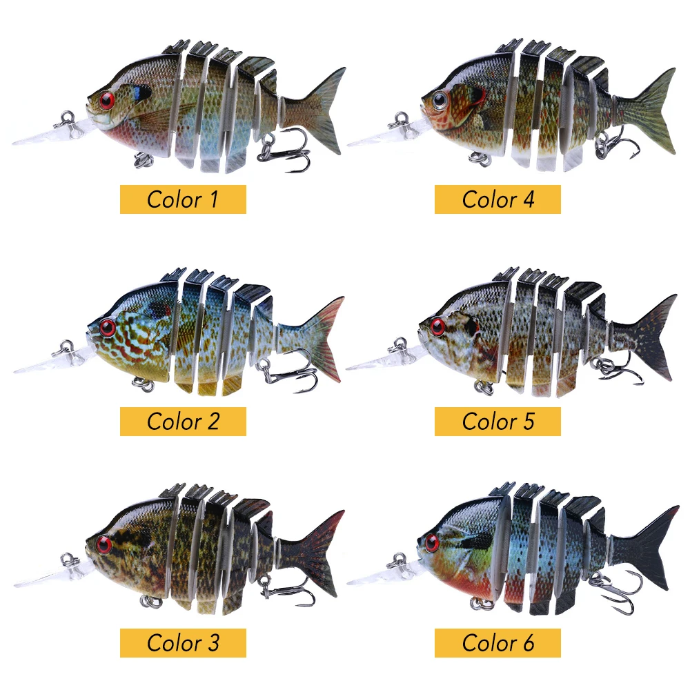 Lixada 10 см/12 г рыболовная Реалистичная приманка 6 Соединенных секций Swimbait Crankbait