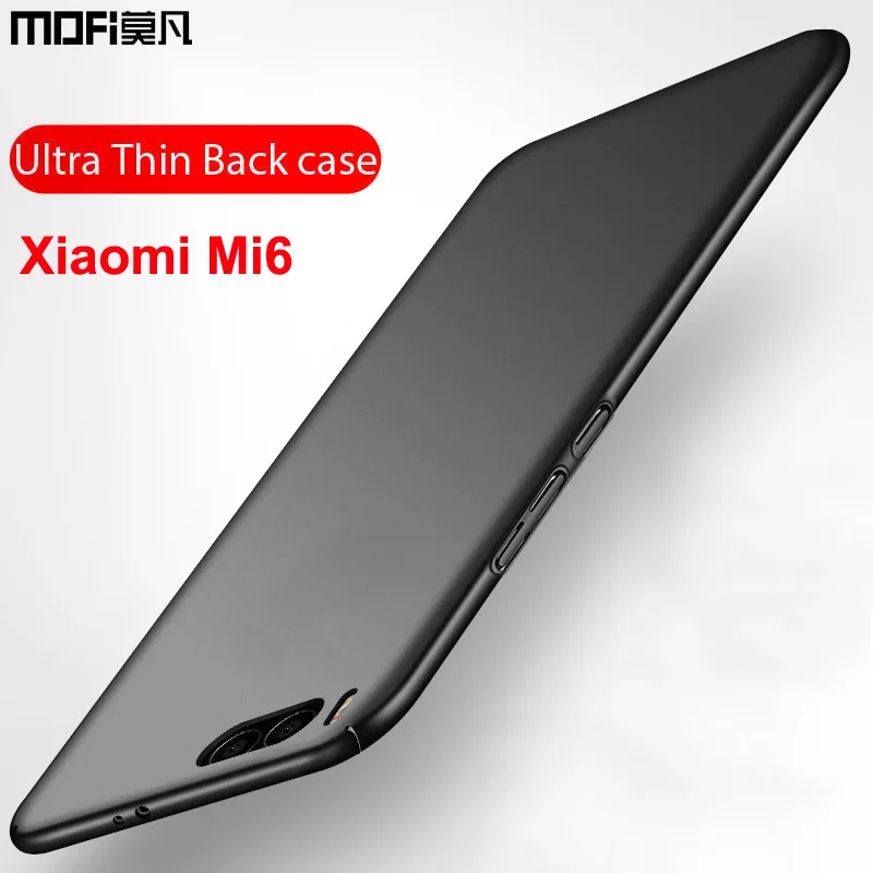 Чехол для Xiaomi mi6 твердый роскошный чехол с полным покрытием ультратонкий черный