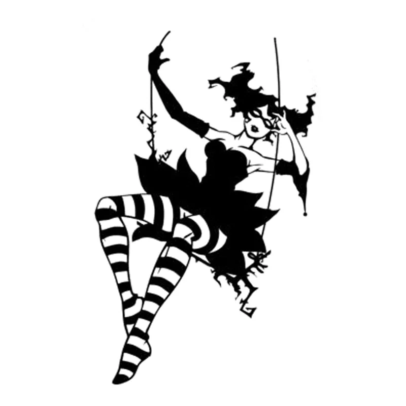 

12cm*19.2cm Gothic Girl Fashion Car Styling Decor Stickers Decals Vinyl Black/Silver S3-5979