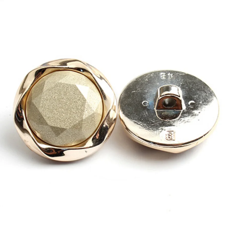 beige gold 6 шт/лот 25 мм 30 мм высококачественный круглый декоративные пуговицы жемчужные Лоскутные пластиковые кнопки для шитья ткани пальто пижамы ремесло - Цвет: beige gold