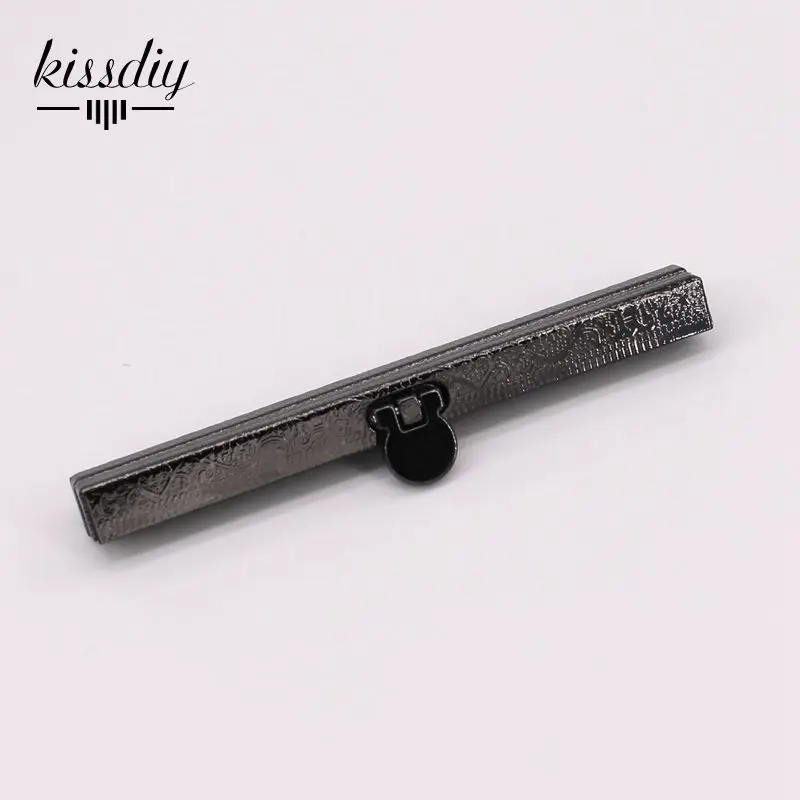 KISSDIY 10pcs 11.4 CM Embossed fihished DIY Metal Purse frame Handle for Bag sewing,antique Bronze Silver and Gun Black color