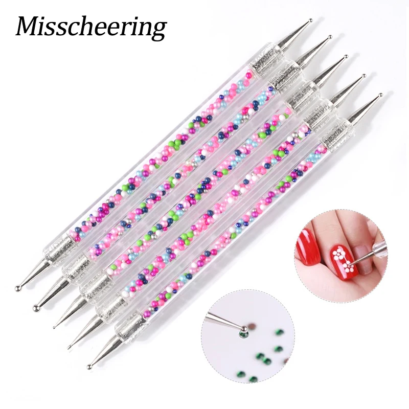 5 шт./компл. двусторонняя ручка для полировки наполнение цветными бусинами
