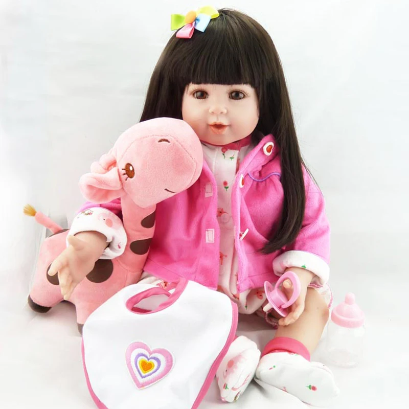 Новинка 2" bebe reborn кукла силиконовая кукла мягкое тело реалистичные длинные волосы милый плюшевый ребенок metoo девочка игрушка Reborn кукла