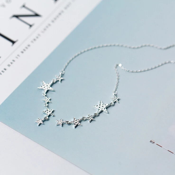 Женские длинные серьги подвески с серебряными звездами|925 sterling silver|925 silver sterlingsilver