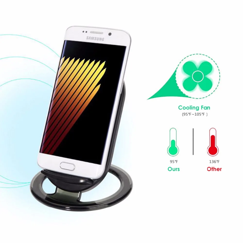 Беспроводное зарядное устройство SOONHUA Qi для iPhone X 8 Samsung S9 S8 S7 сплав подставка