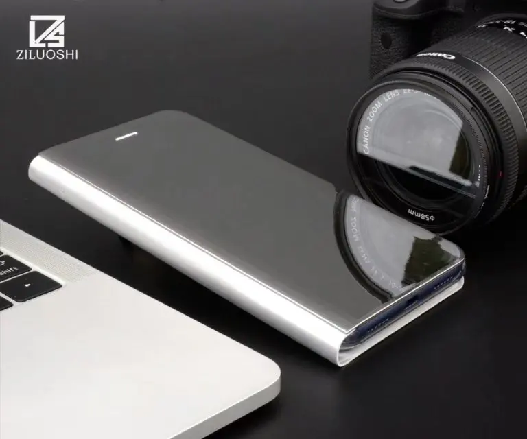 Зеркальная крышка экрана чехол для Huawei P8 Lite 2017 защитная накладка прозрачный вид