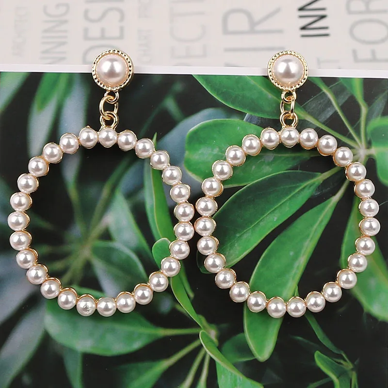 LEADERBEADS 2019 Новое поступление гипербольные круглые Висячие серьги для свадьбы