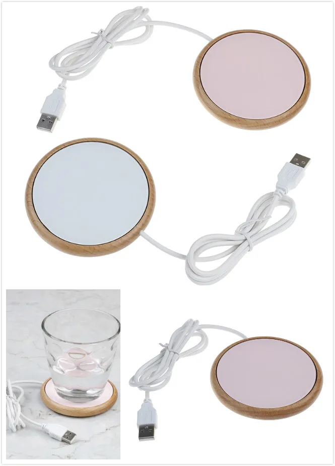 Новый деревянный/мраморный цвет портативный USB Электрический чашка нагреватель