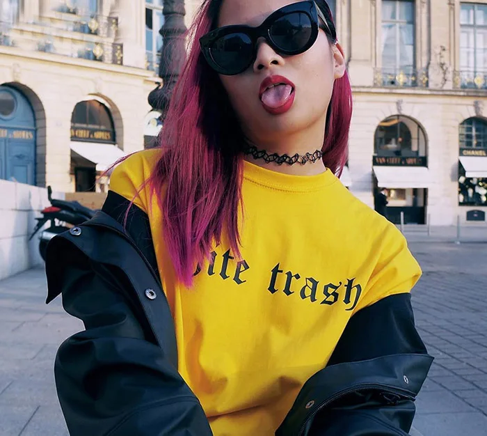 

white trash Letters Print Women tshirt Cotton Casual Funny t shirt For Lady Girl Top Tee Hipster Tumblr Drop Ship F544