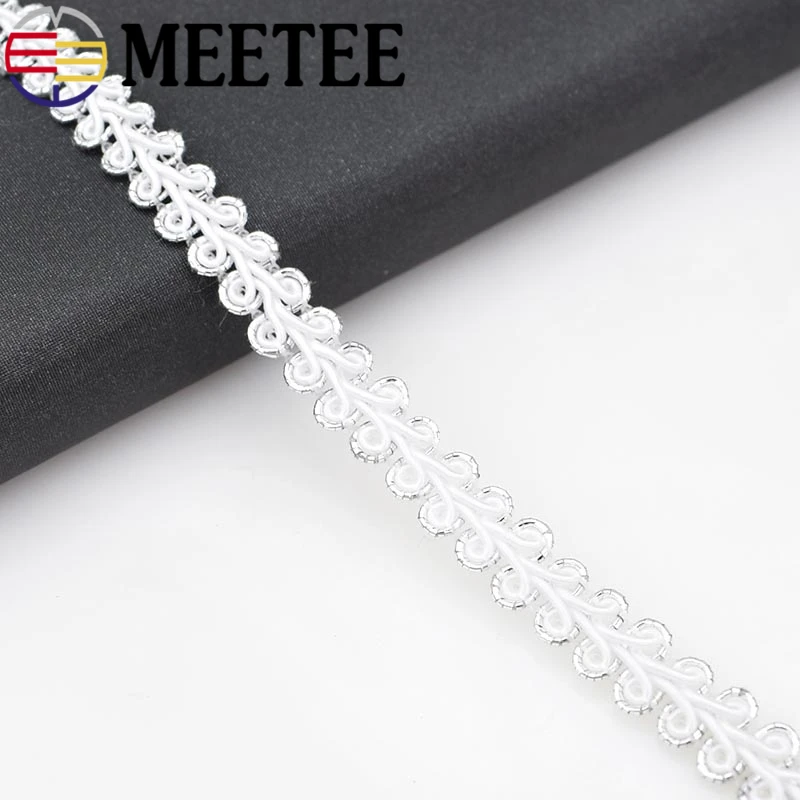 Meetee 10Meter 0.8cm Crocheted Curve Lace Trim Ribbon Fabric Centipede Braided DIY Sewing Clothes Accessories Wedding Craft | Дом и сад