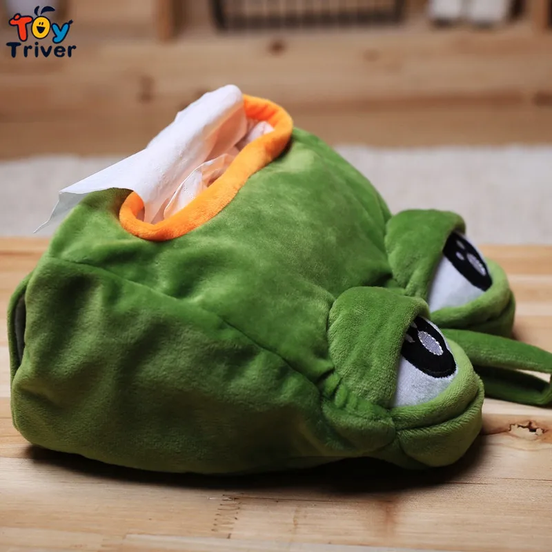 Чехол для салфеток Kawaii Green Sad Frog плюшевая игрушка коробка в форме животного