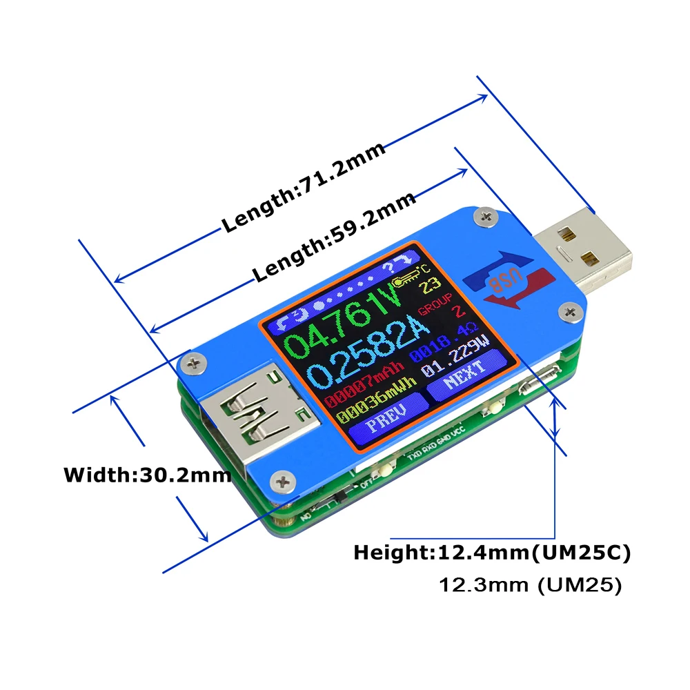 PHONEFIX UM25 UM25C Bluetooth USB мультиметр измеритель емкости тока с кабелем измерения заряда