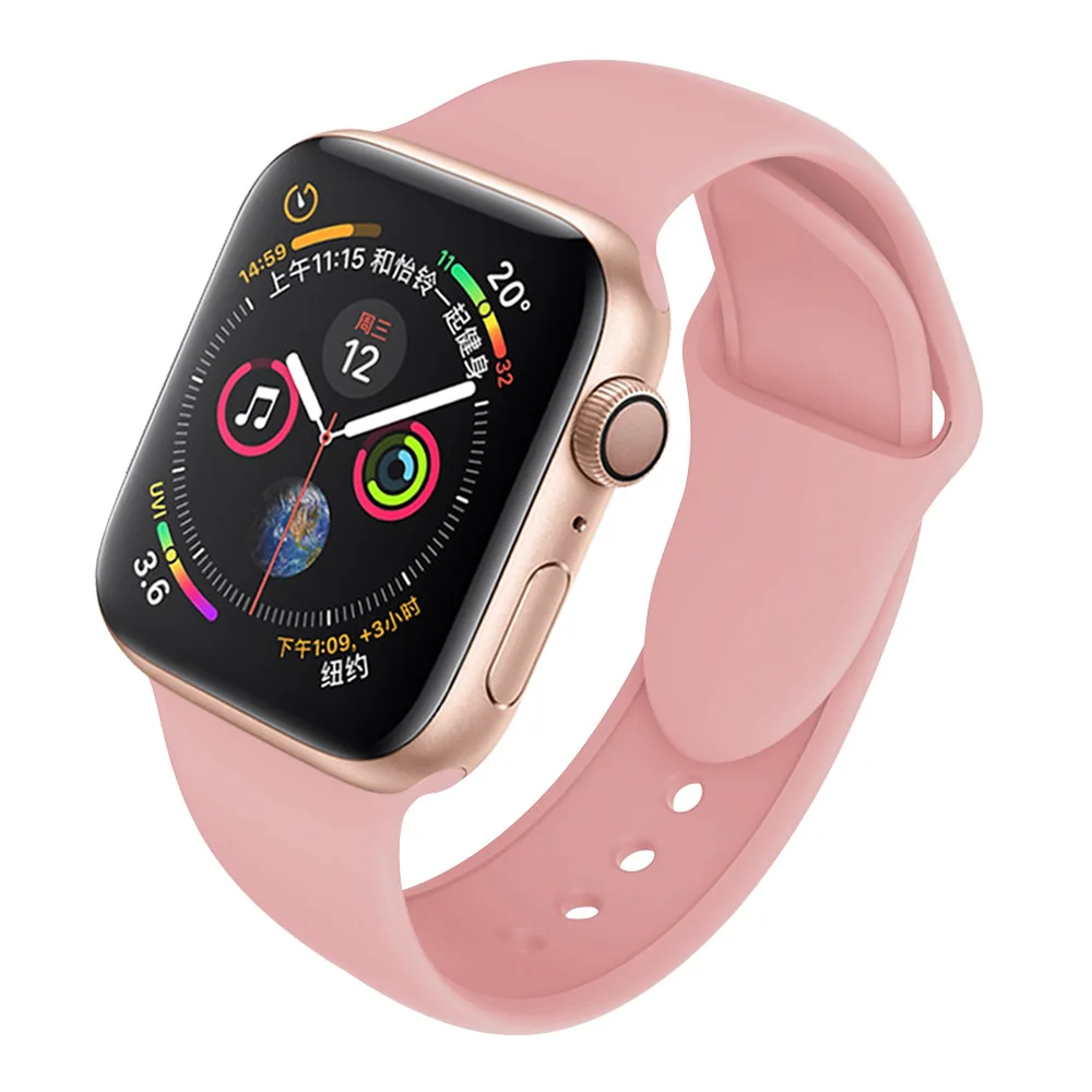 Rose Ремешок SCELTECH для apple watch band 4 3 Iwatch band 38 мм 42 мм для apple watch ремешок 44 мм 40 мм спортивный силиконовый браслет ремешок для часов - Цвет: Rose