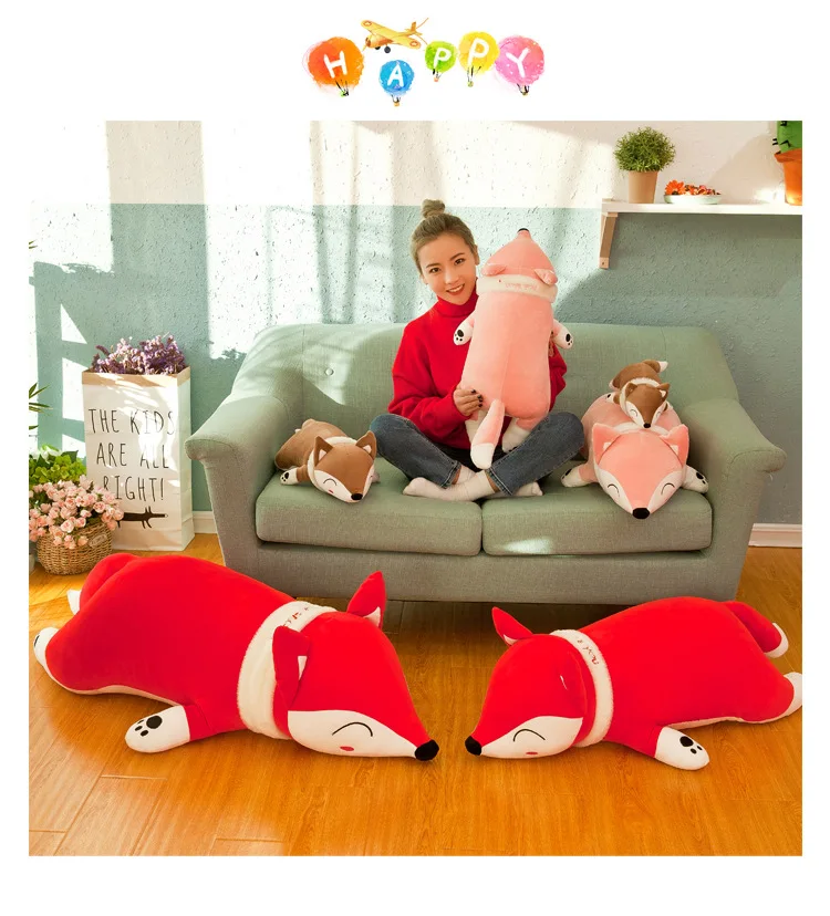 35/50 см Kawaii Плюшевые игрушки для девочек плюшевый енот в весеннем стиле с рисунком Лисы Плюшевые Милые сна лисы мягкие Животные мягкая игрушка, подарок на праздник друг
