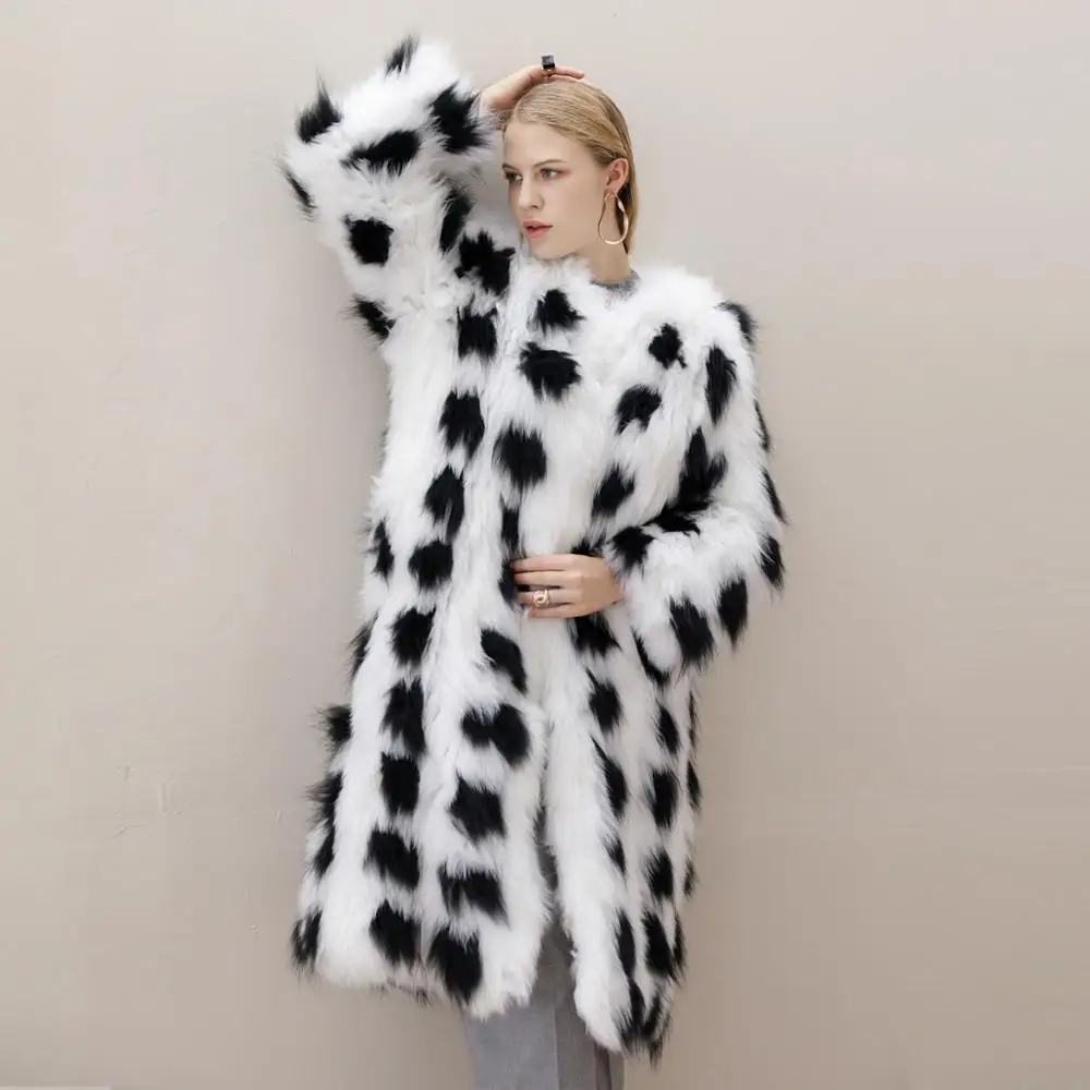 Wholesale/ Retail two Colors Women Real Fox Fur Jacket Or Lady Winter Fashion Fur Coat knitted warm soft fur coat Drop shipping