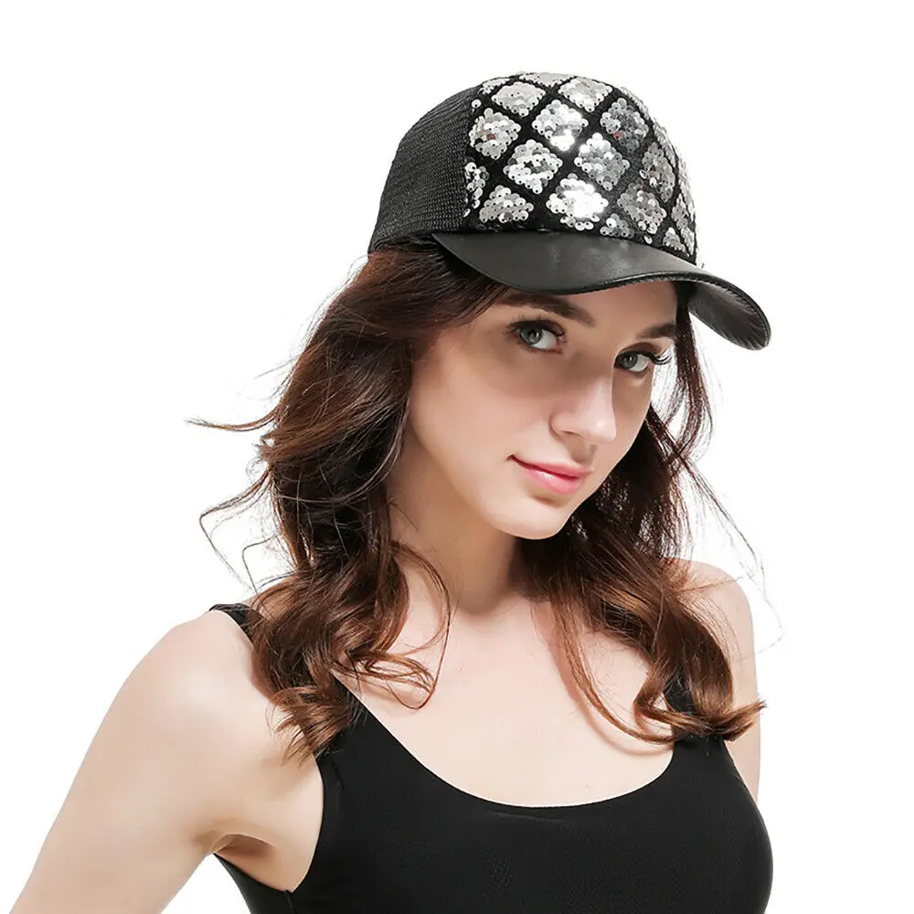 Женская и Мужская регулируемая бейсболка с хвостиком блестящая шляпа от солнца
