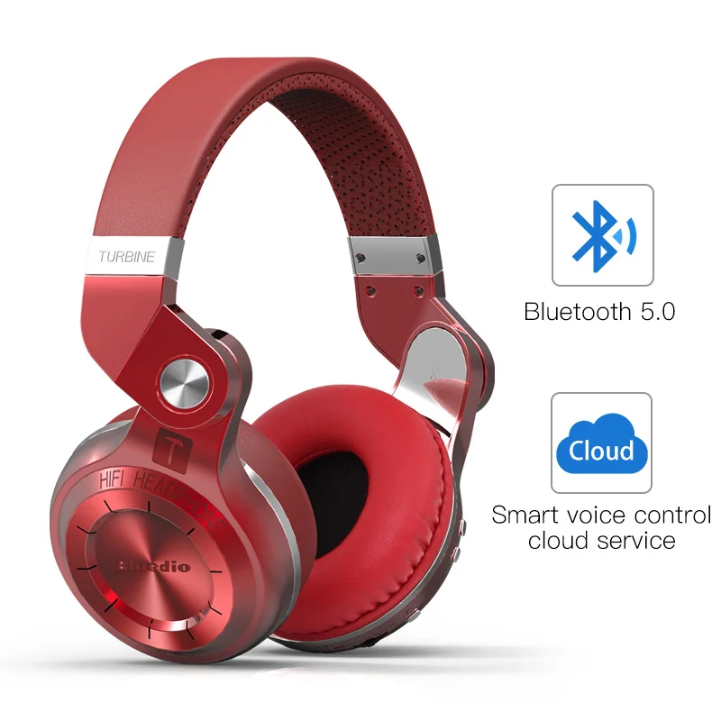 Bluedio T2S(турбина2 дистинктивный) инновационный завёрнутый внутрь дизайн, Bluetooth наушники с встроенным микрофоном, новейший bluetooth 4.1, большая совместимость, HiFi наушники - Цвет: New version Red