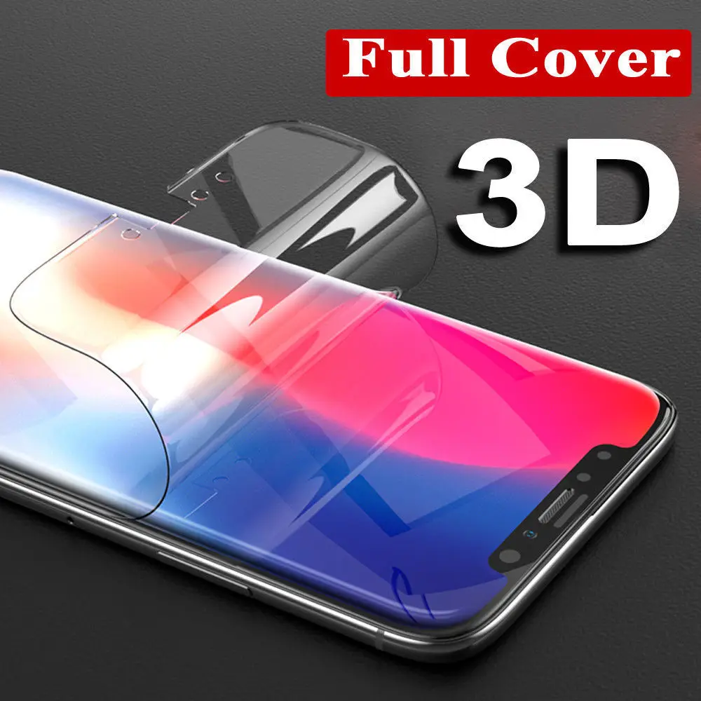 3D Curved Film Screen Protector For iphone X 6 6s 7 8 Plus Samsung S9 Note S8 S7 Edge Soft On Phone Cover (Not Tempered Glass) 