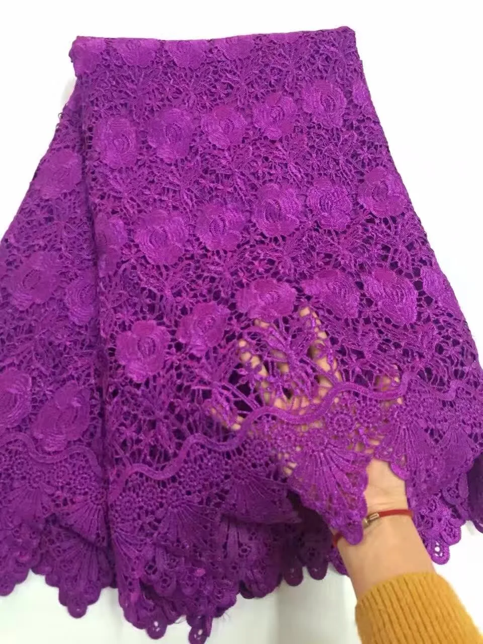 

Free Shipping! Purple Color Embroidery African Cord Laces Swiss Guipure Lace Fabric For Nigerian Wedding Dresses K-R1248C