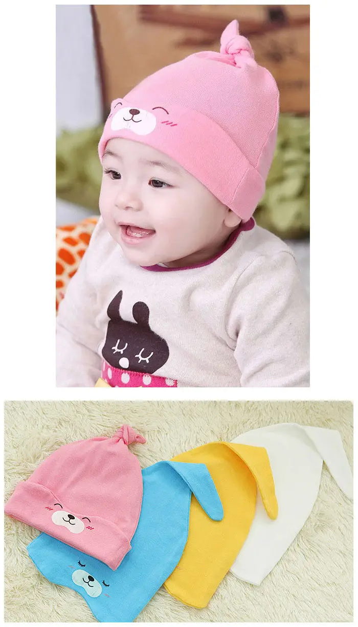 2017 Newborn Baby Infant Toddler Cute Bear Animal Hat Cotton Knotted Beanie Prop Cap | Детская одежда и обувь