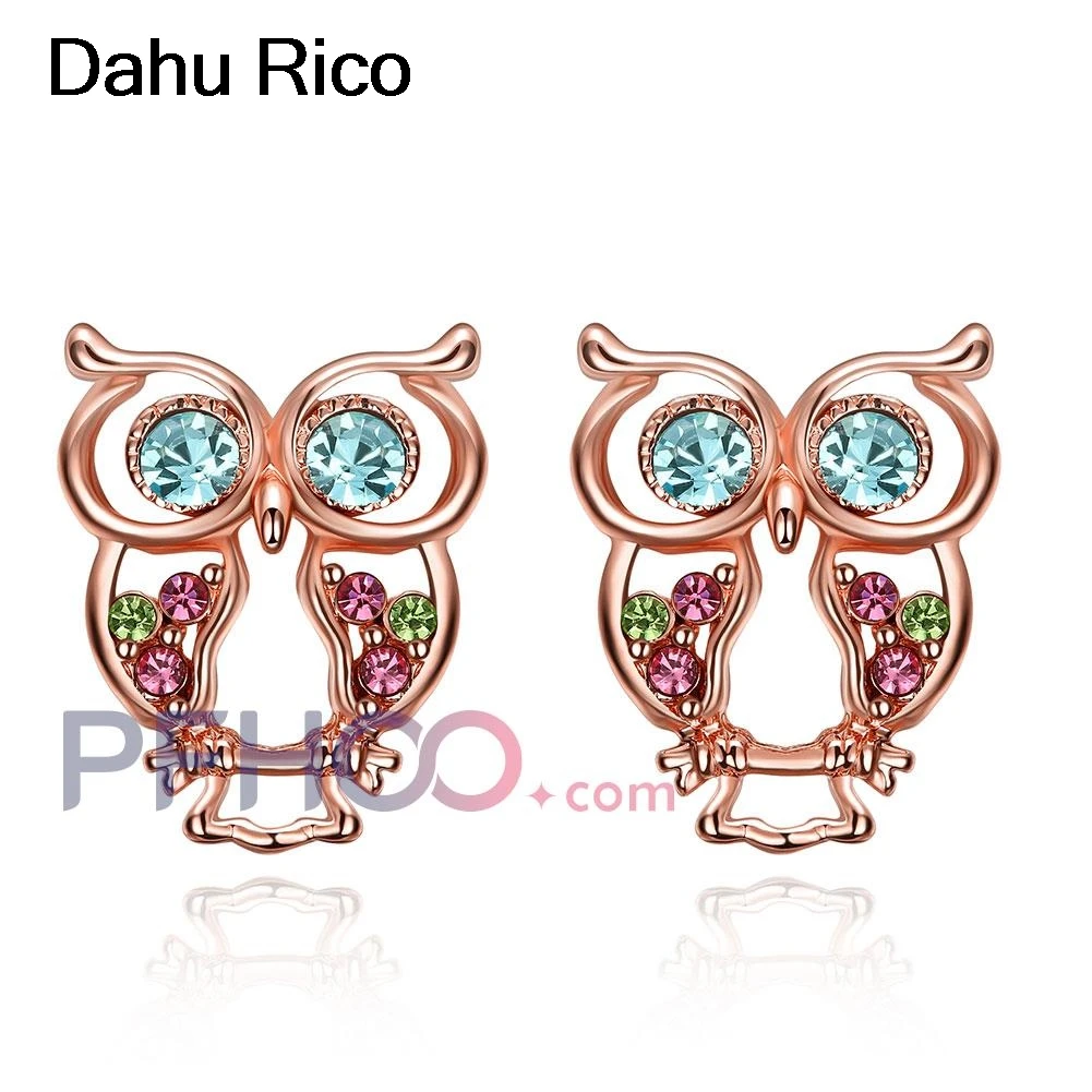 Сова aretes mujer boucles d'oreuilles милые серьги brincos 2018 orecchini pendenti золотой цвет Dahu Rico