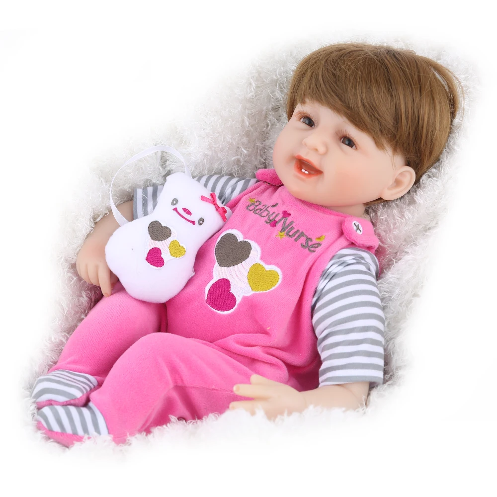 Кукла NPK Reborn Baby DOLL 45 см Реалистичная розовая плюшевая игрушка для новорожденных